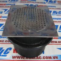 Phễu thu sàn bằng gang và inox kiểu D1 mặt vuông DN175