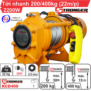 TỜI ĐIỆN XÂY DỰNG TỐC ĐỘ CAO 200/400KG STRONGER