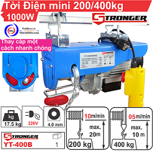 MÁY TỜI ĐIỆN MINI DẠNG TREO 200/400KG STRONGER